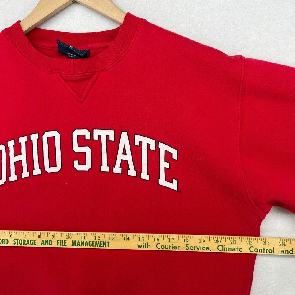 OHIO STATE Sweatshirt Adult M Buckeyes OSU University Columbus OH Fleece Red - Picture 11 of 13